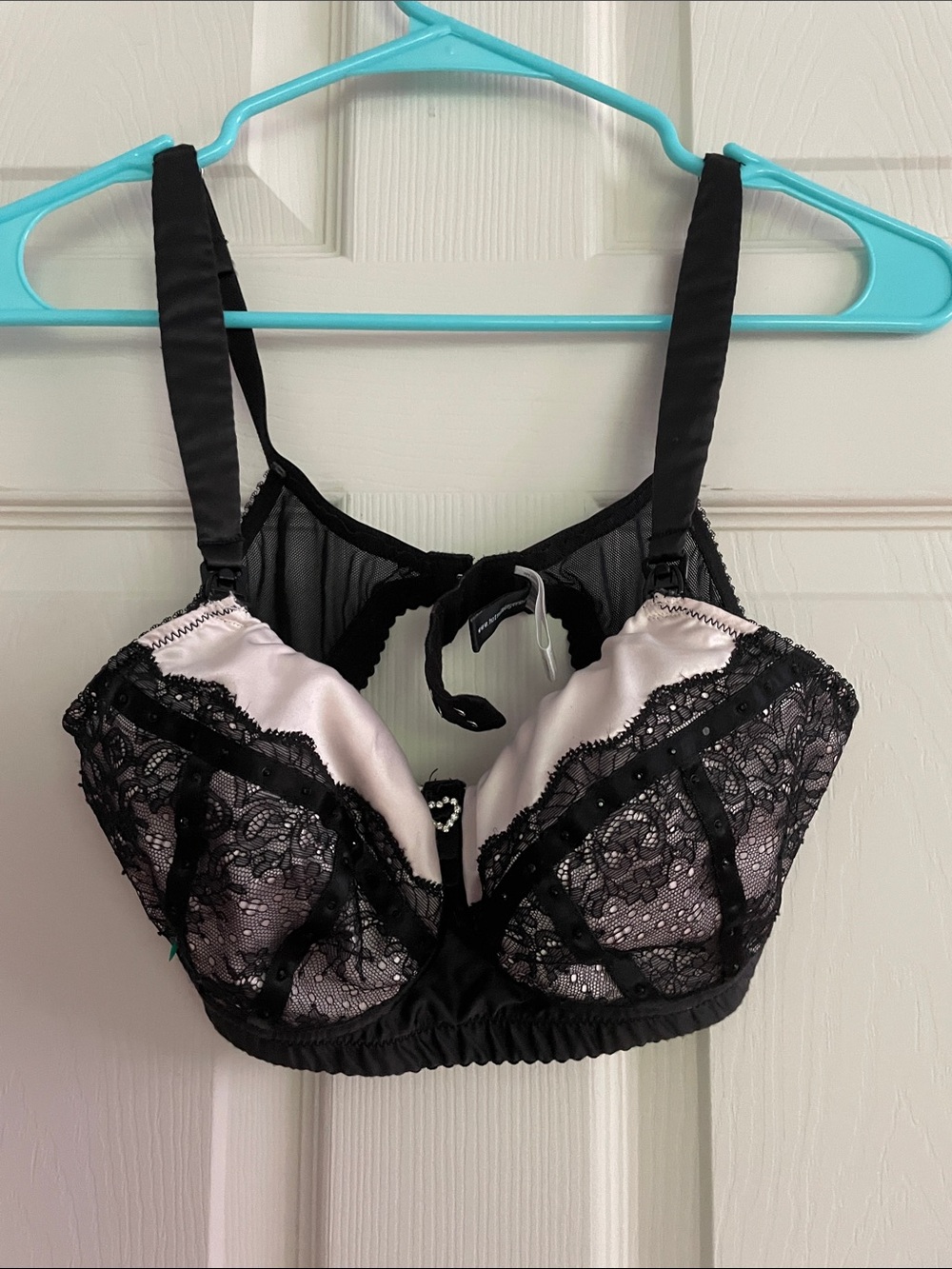 Hot milk maternity nursing bra Black Lace Overlay Bra